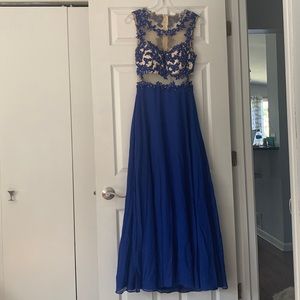 Royal blue formal dress with sequin